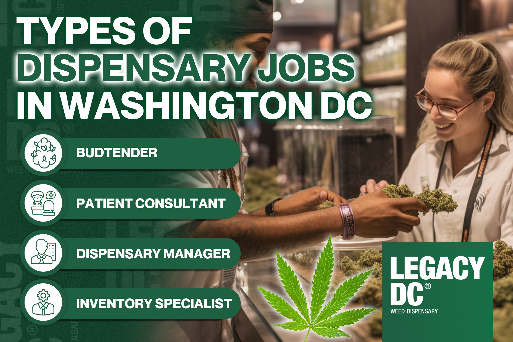 types of dispensary jobs in washington dc